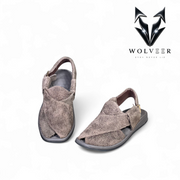 Wolveer Sky Blue Suede Alpha Peshawari Chappal