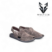 Wolveer Chocolate Brown Suede Alpha Peshawari Chappal