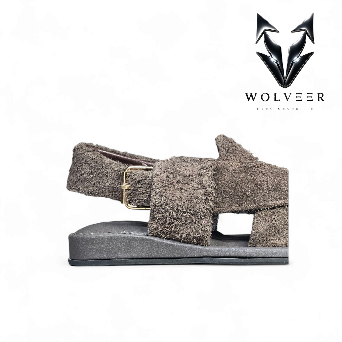 Wolveer Chocolate Brown Suede Alpha Peshawari Chappal
