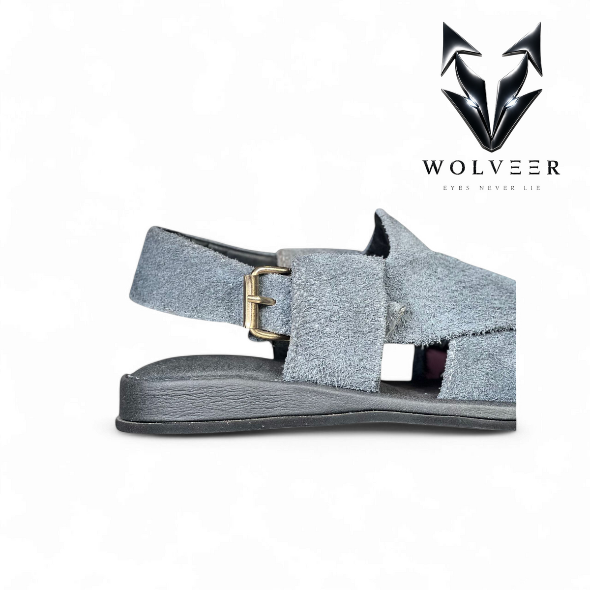 Wolveer Sky Blue Suede Alpha Peshawari Chappal