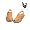 Wolveer Elaichi Gold Suede Alpha Peshawari Chappal