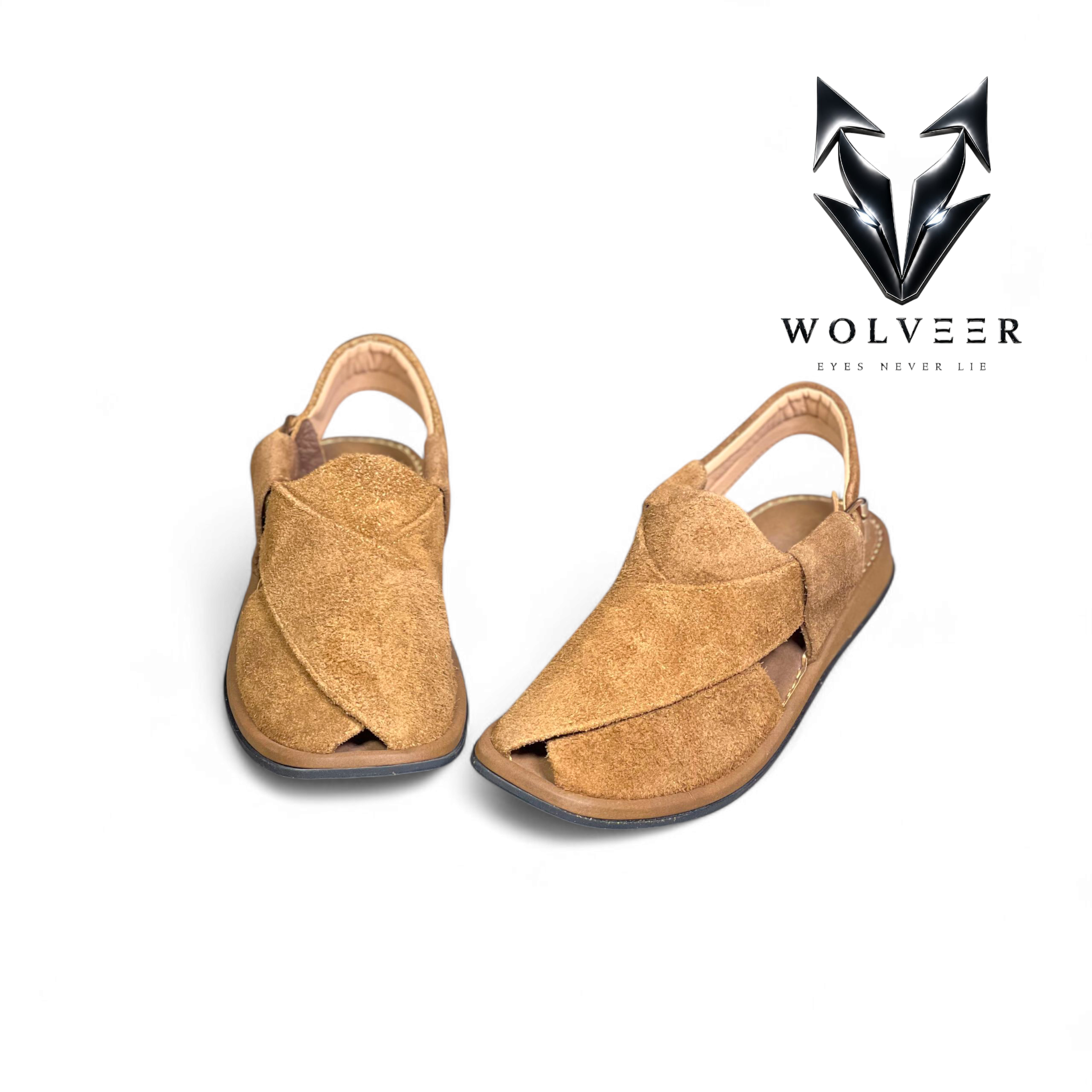 Wolveer Elaichi Gold Suede Alpha Peshawari Chappal