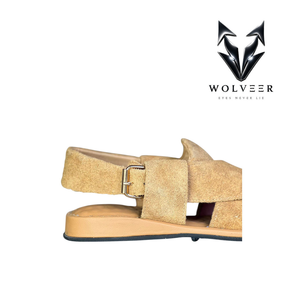 Wolveer Honey Camel  Suede Alpha Peshawari Chappal